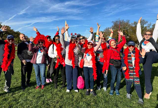 Celebrating group at Heart Walk event