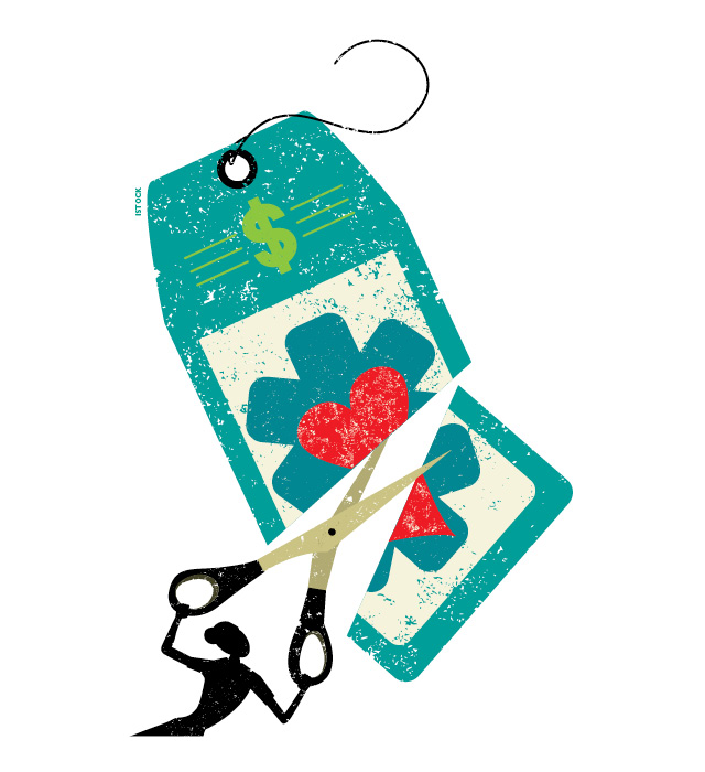 illustration of a tag being cut in half by scissors