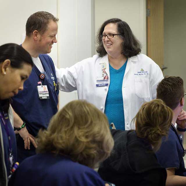 Paula Neira with nurses
