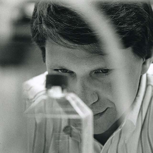 A photo from 1992 shows Drew Pardoll in the lab.