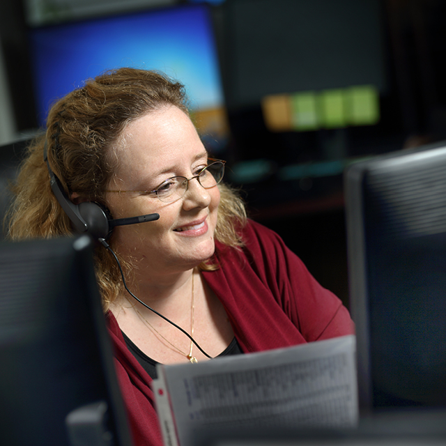 Susan Glinsmann leads a team of nurses who make follow-up telephone calls to patients discharged from The Johns Hopkins Hospital and Johns Hopkins Bayview Medical Center. 
