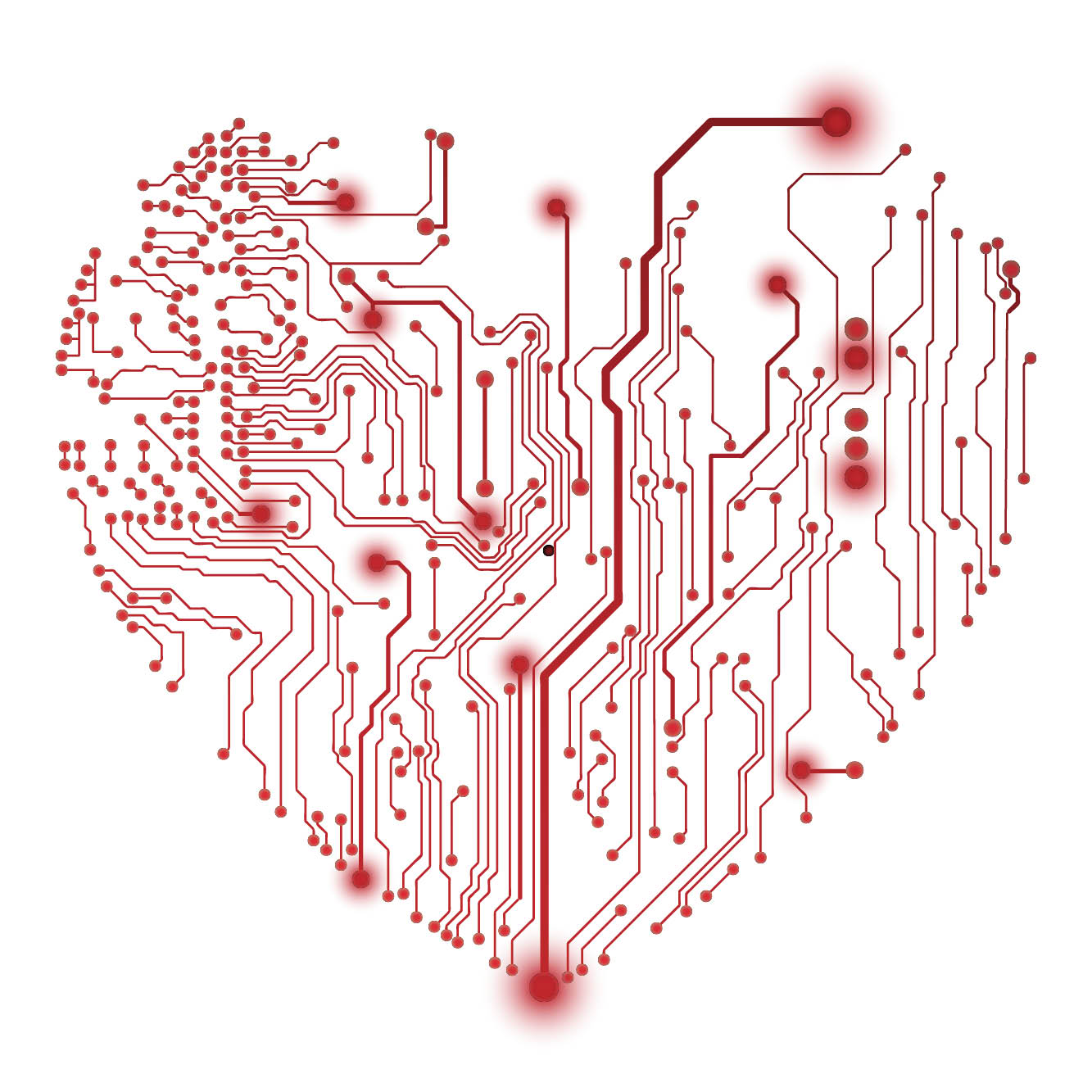 Illustration of a heart made out of pulses