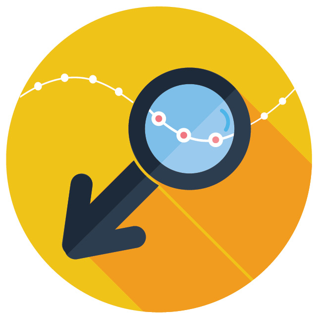 Illustration of a magnifying glass in a cell 
