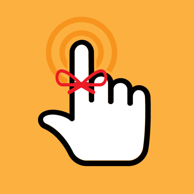 illustration of string tied around an index finger