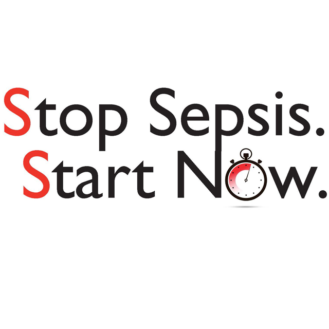 Animated "Stop Sepsis. Start Now." type