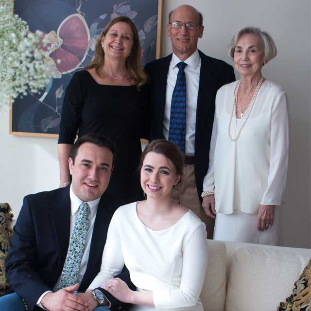 Brandon Dulany with his fiancée, Mae Alexander; parents Karen and Bryant Dulany; and grandmother Winifred Dulany.