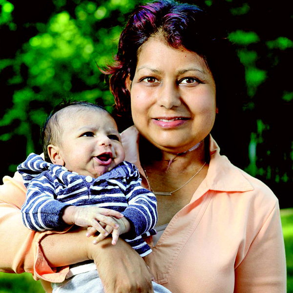 Shalini Chandra with her baby boy