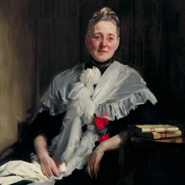 A portrait shows Mary Elizabeth Garrett.