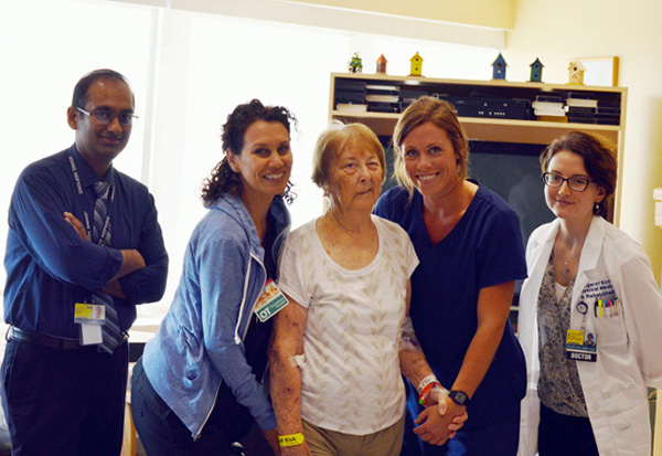 Mary Ford and rehabilitation team