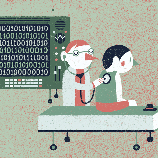 An illustration represents the measurement of diagnostic errors using technology. 