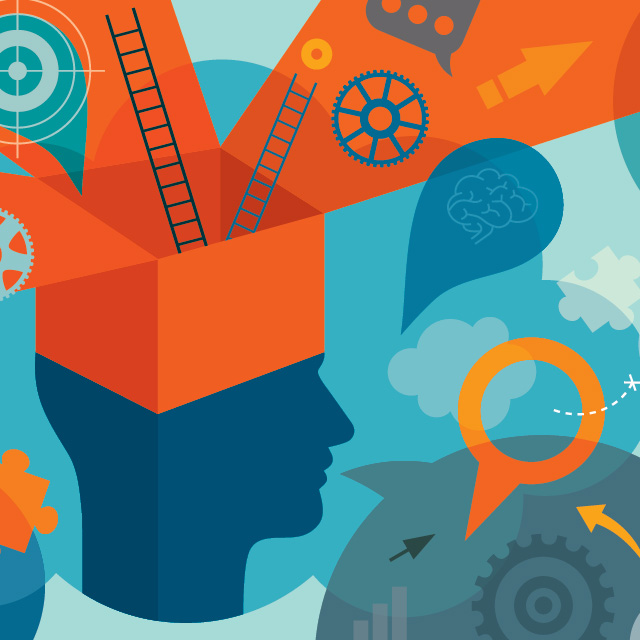 A graphic represents brainstorming. 
