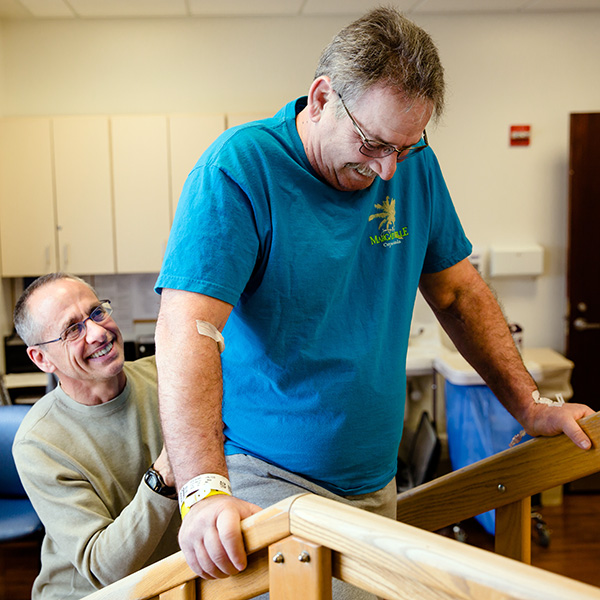 Walt Walworth stepping up his game with the help of his physical therapist Fin Mears.