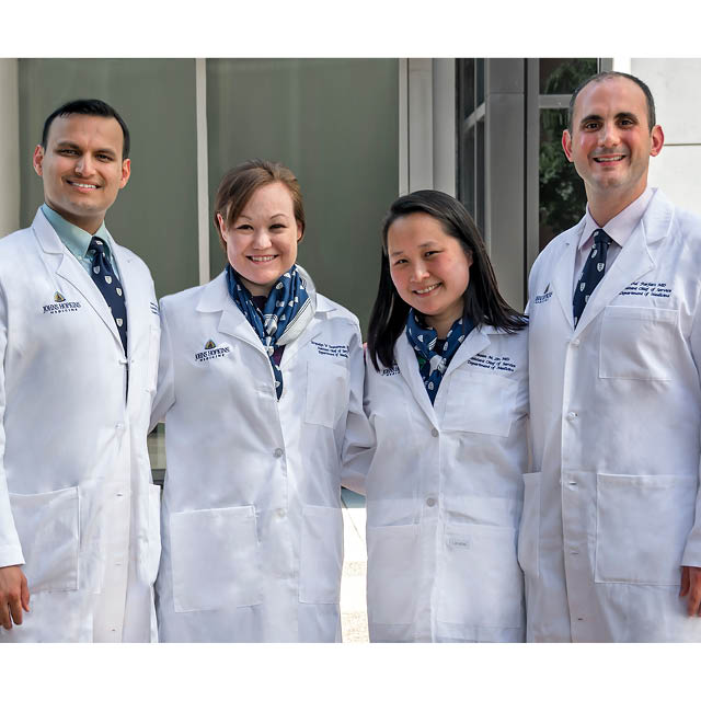 A photo shows Amit Goyal, Barker; Jacqueline Zimmerman, Longcope; Susan Lin, Thayer; and David Furfaro, Janeway.