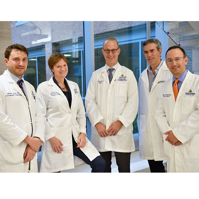 A photo shows the thoracic oncology team. 