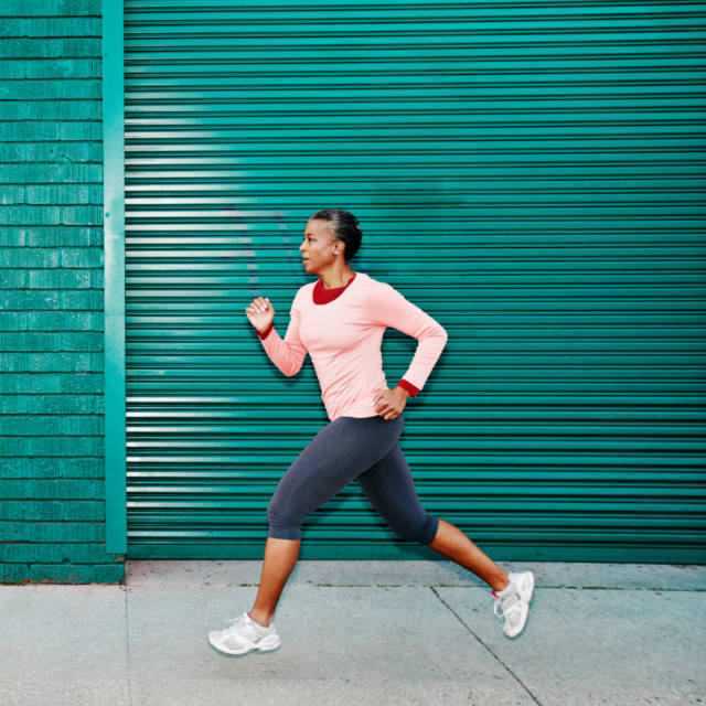 a woman running for exercise