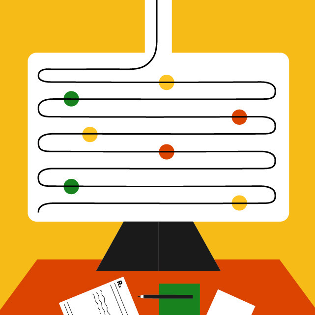 This illustration conveys data being applied