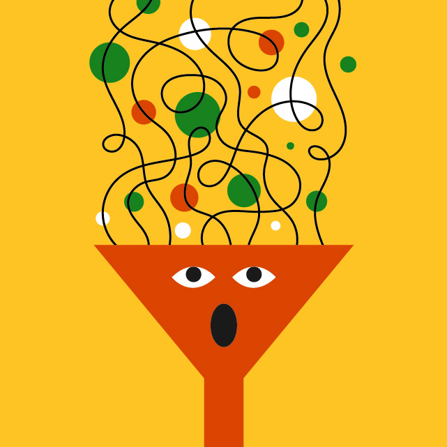 This illustration conveys gathering data