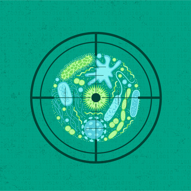This illustration shows a target on a set of germs