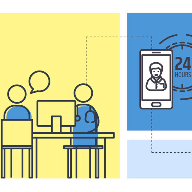 A graphic represents the concept of same-day and next-day surgical consultations.