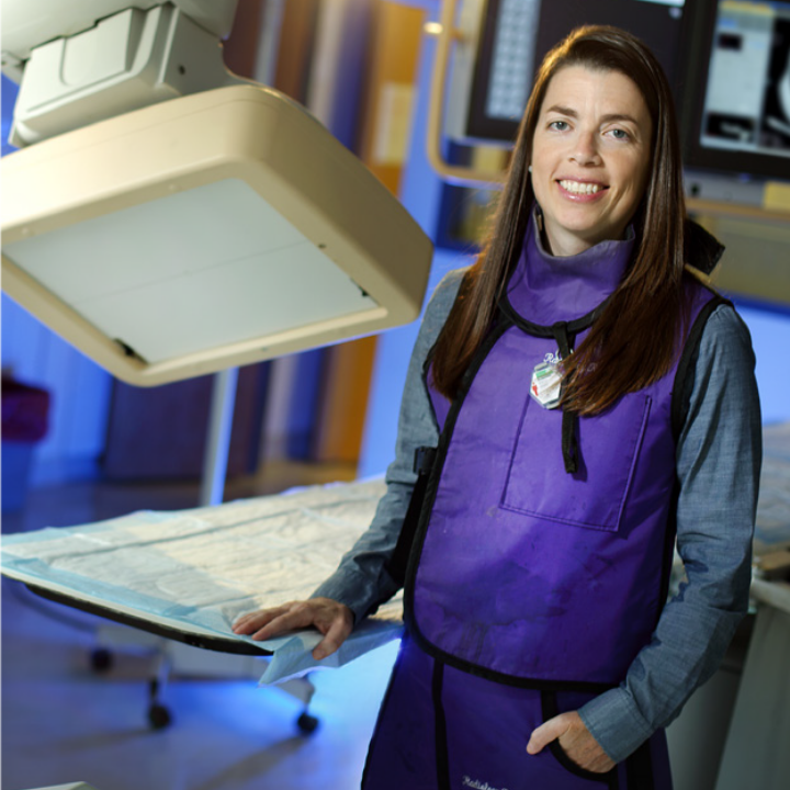 Rebecca Krimins in her radiology lab.