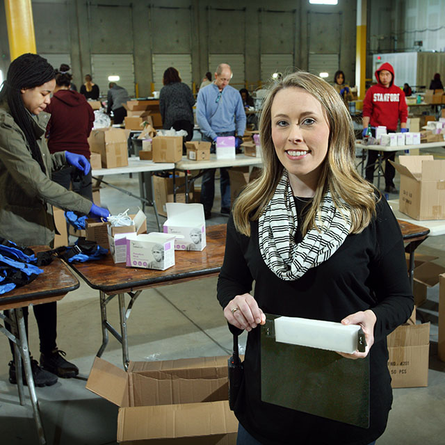 Michelle Azotea, on-site with volunteers