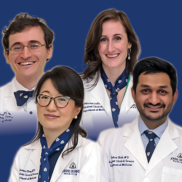 From left, Kevin Shenderov (Barker); Rohan Shah (Janeway); Joanna Wang; (Longcope); Catherine Ireland (Thayer).