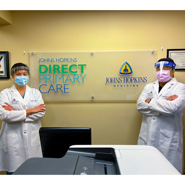 A photo shows nurse Practitioner Carolyn Le and primary care physician Norman Dy. 
