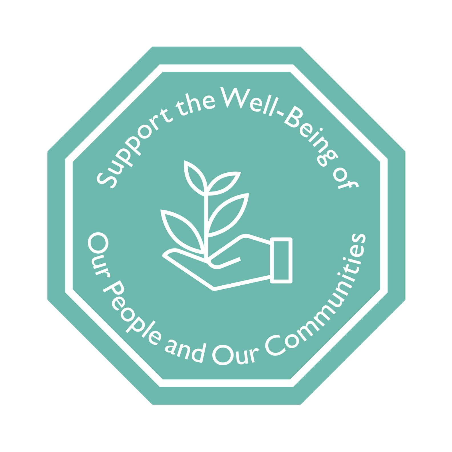 A graphic represents the Johns Hopkins priority to support our people and our communities. 