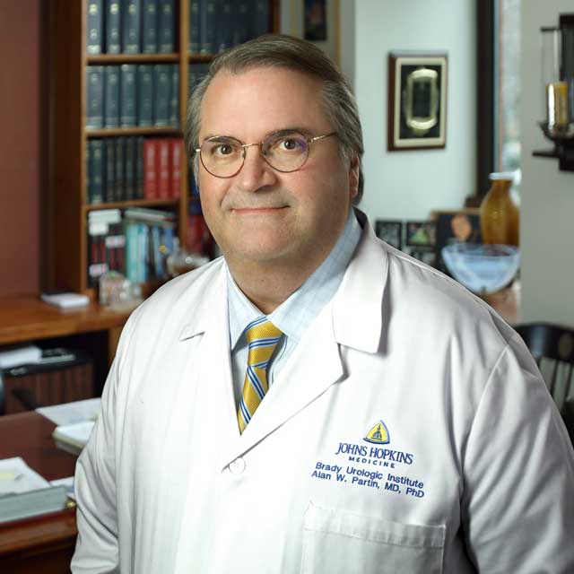 Dr. Allan Partin of the Brady Urological Institute in his office