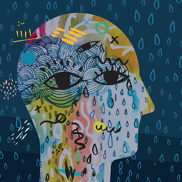 A graphic represents mental health. 