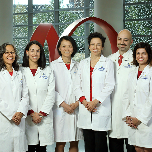 A group photo shows Lili Barouch, Tala Al-Talib, Pamela Ouyang, Erin Michos, Sammy Zakaria and Garima Sharma.