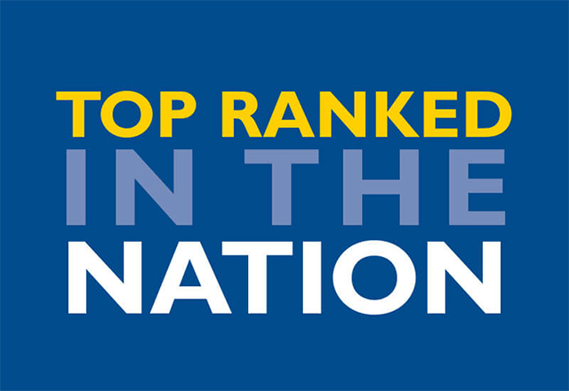 Text logo saying "top ranked in the nation."