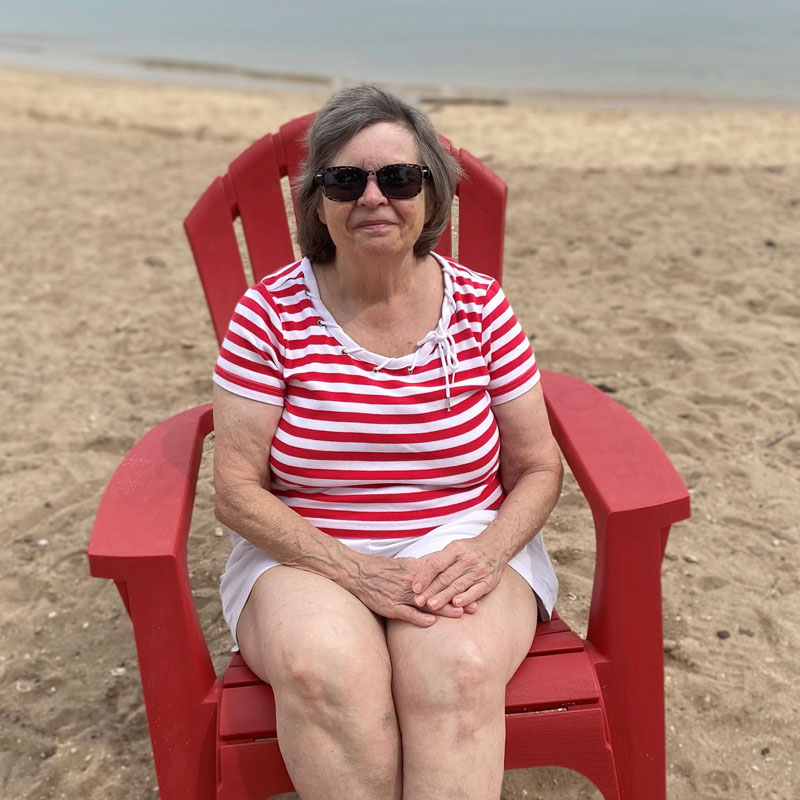 Antoinette Zelis on the beach
