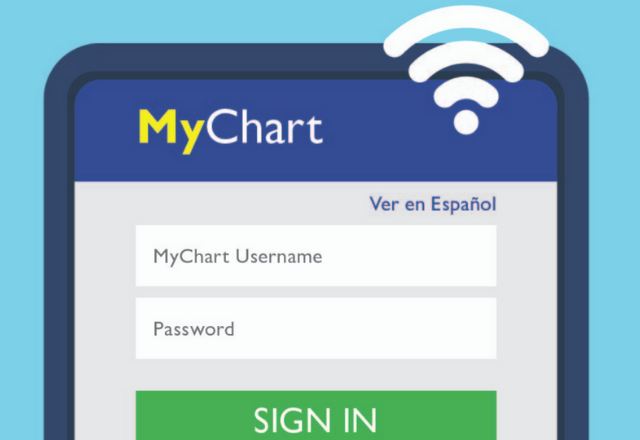 graphic of the mychart log in
