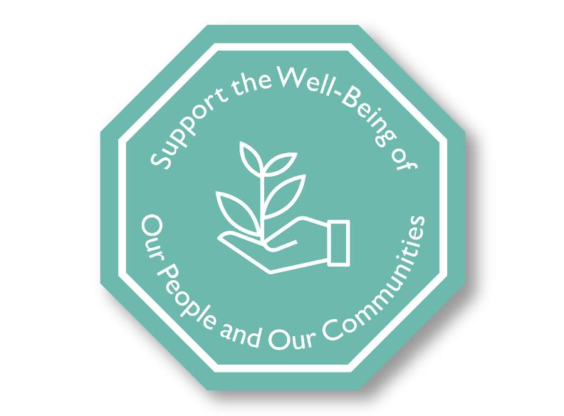 A graphic represents the strategic priority of Johns Hopkins to support the wellbeing of our people and our communities.   