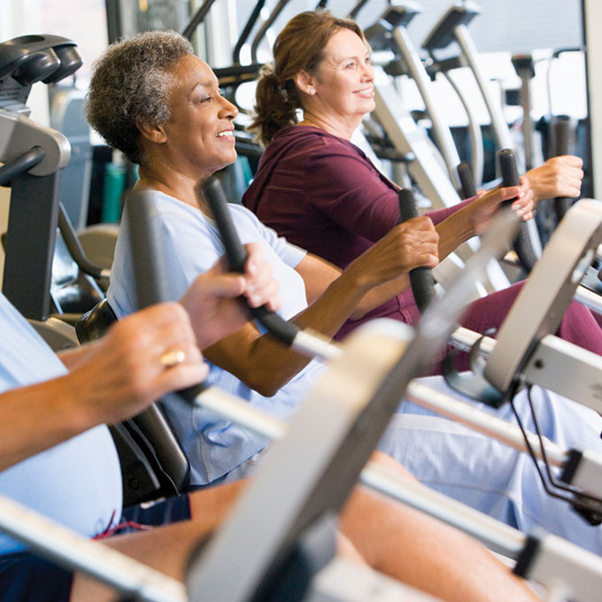 people exercising