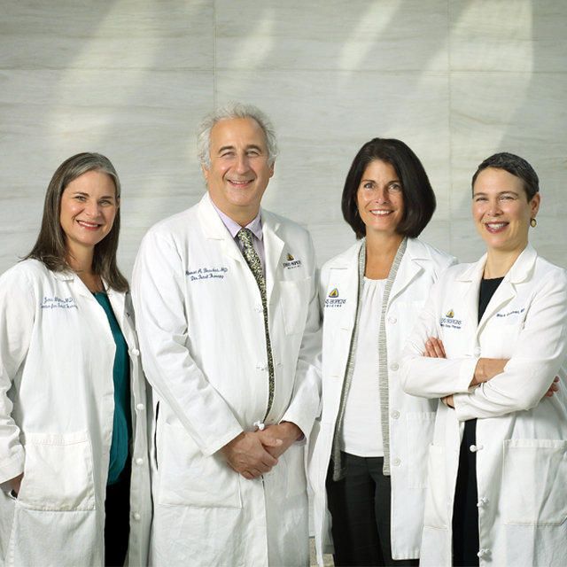 The Johns Hopkins Center for Fetal Therapy Team, from left: Jena Miller, Ahmet Baschat, Michelle Kush and Mara Rosner.