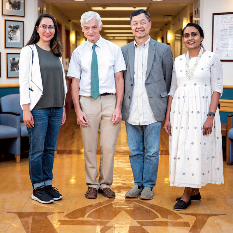 From left to right: Roksana Sadeghi, Gislin Dagnelie, Liancheng Yang and Arathy Kartha.