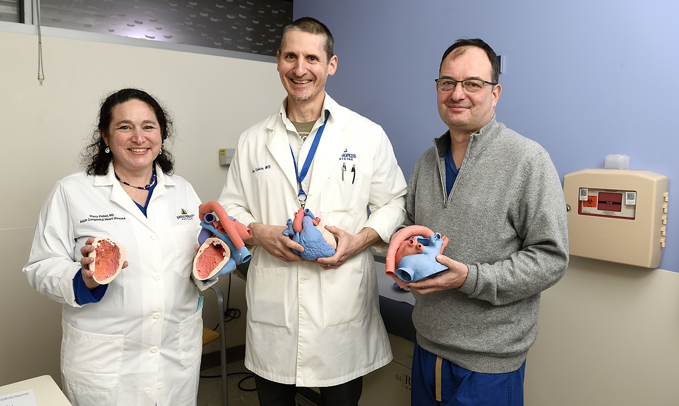 Cardiologist Stacy Fisher collaborates closely with a multidisciplinary team that includes Ari Cedars, director of the Adult Congenital Heart Disease Center, and John Thomson, director of cardiac catheterization.  