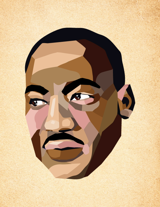 An illustration of MLK Jr's Head