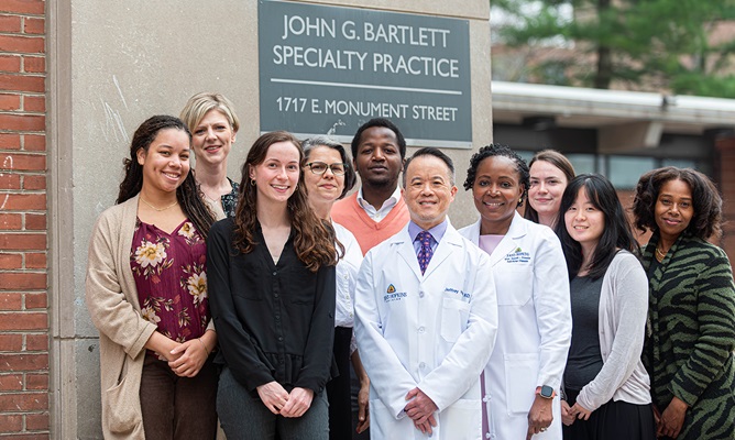 Center for Substance Use and Infectious Disease Care Integration Faculty & Staff From left: Annice Brown, Courtney Weglein, Meredith Gamble, Tracy Agee, Tarfa Verinumbe, Jeffrey Hsu, Seun Falade-Nwulia, Maria Latimer, Grace (ye Eun) Lee, Khristina Smith