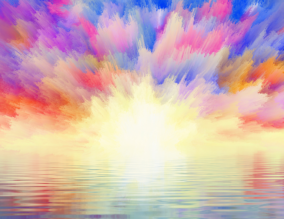 watercolor sunrise