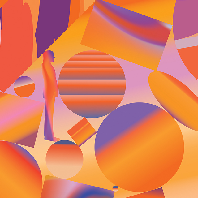 Conceptual illustration of pain, colorful shapes