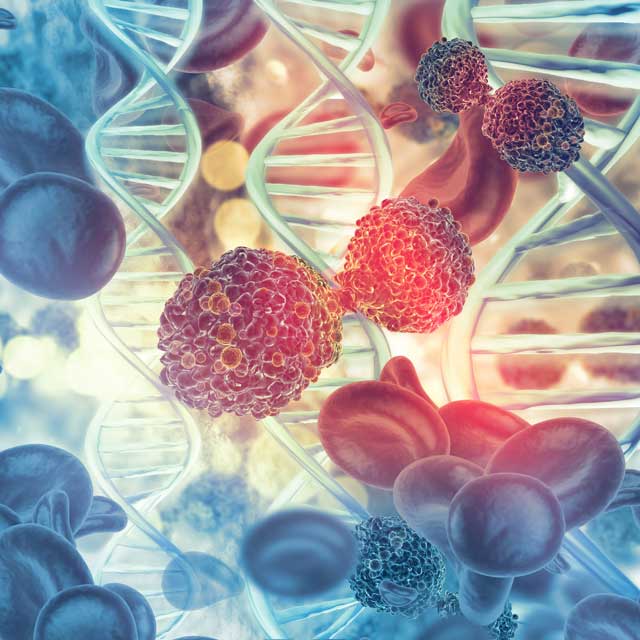 Graphic illustration of cells and DNA