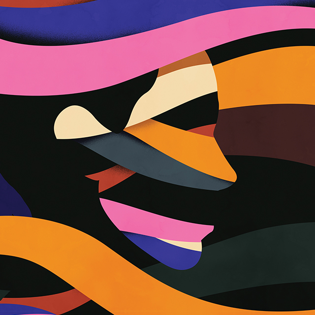 Conceptual illustration intertwining lines representing free thinking