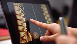 closeup of spine on an ipad