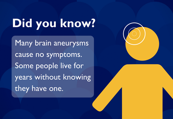 Many brain aneurysms cause no symptoms