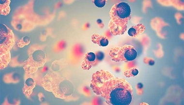 Digital illustration showing cancer cells.