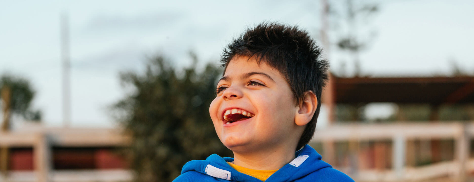 a young child smiling