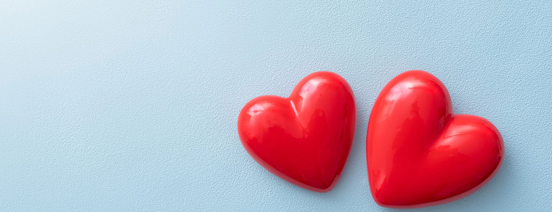 two red hearts representing cardiomyopathy